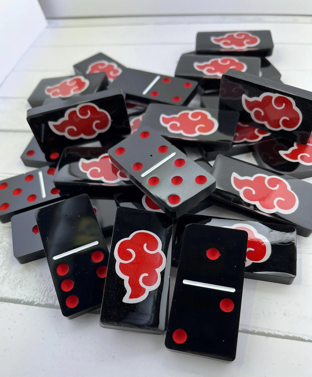 Red, Black, and white Akatsuki dominoes