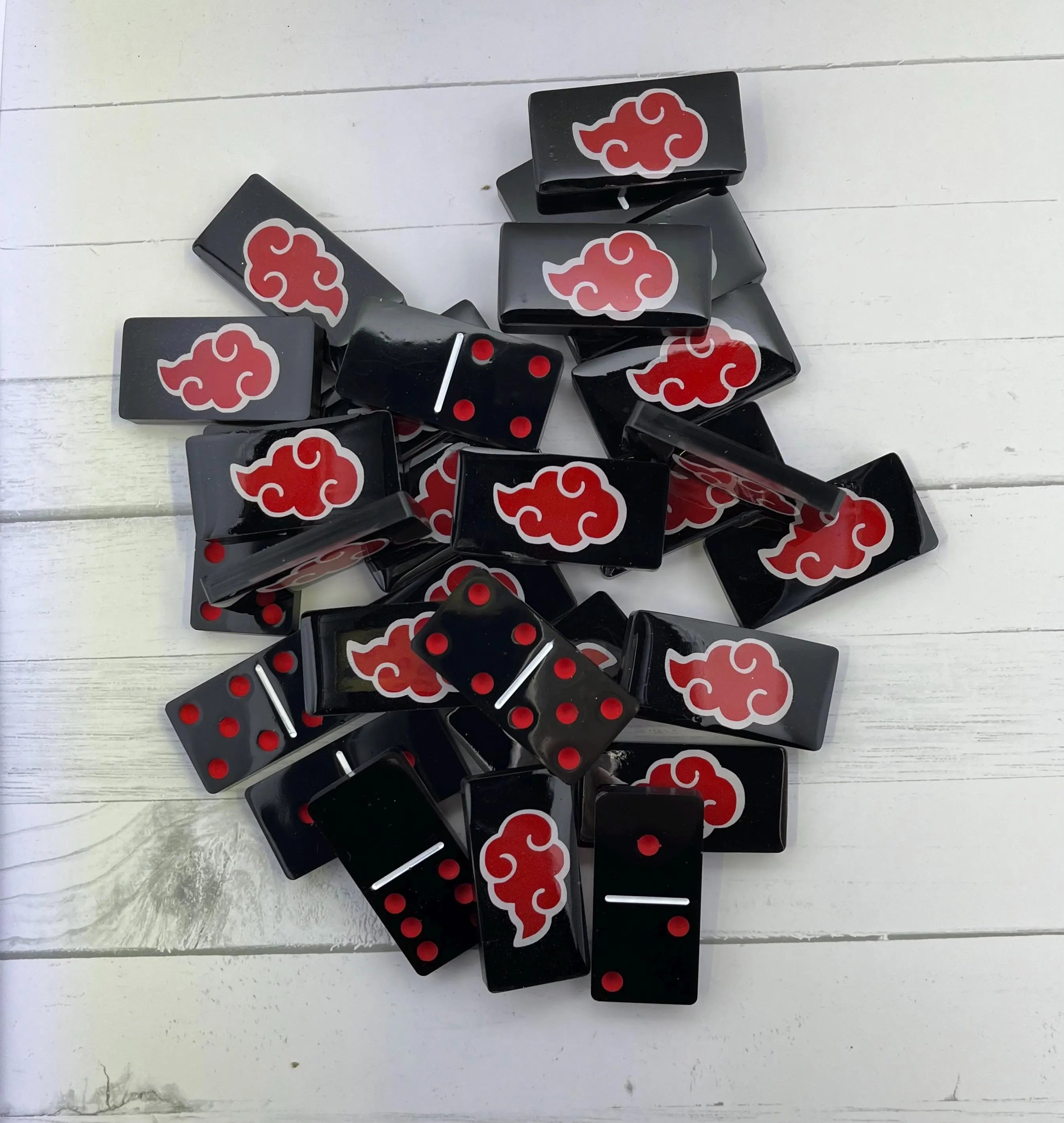 Red, Black, and white Akatsuki dominoes