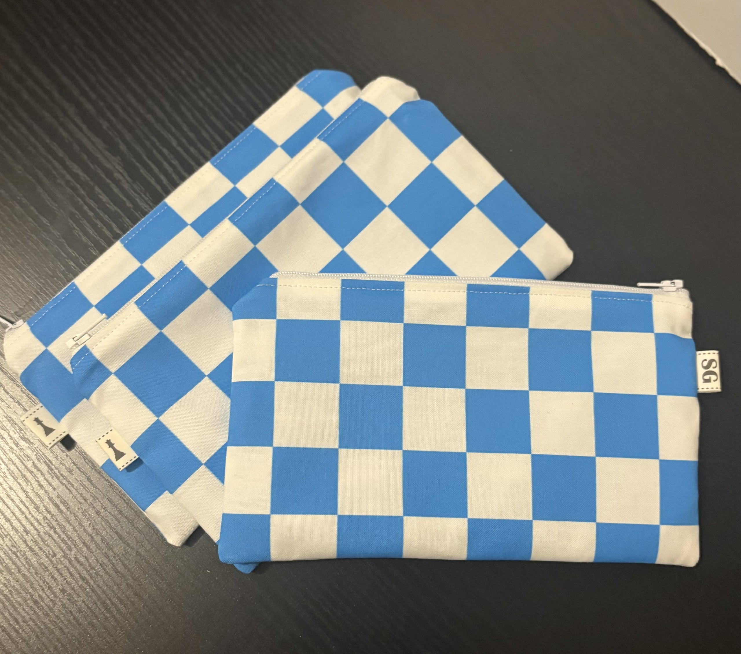 Blue & White checkered carrying bag