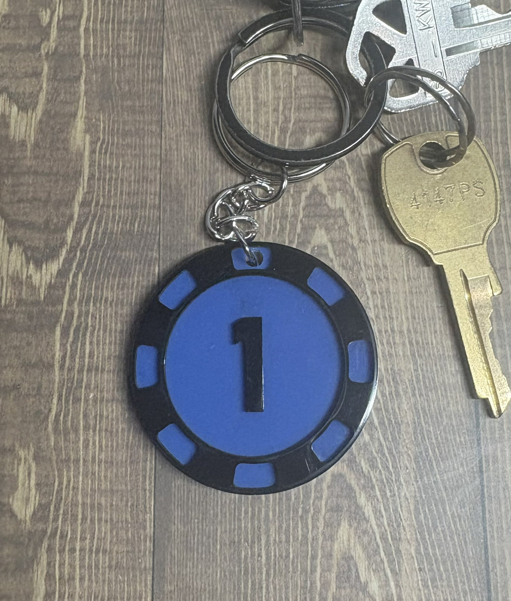 Poker chip keychain