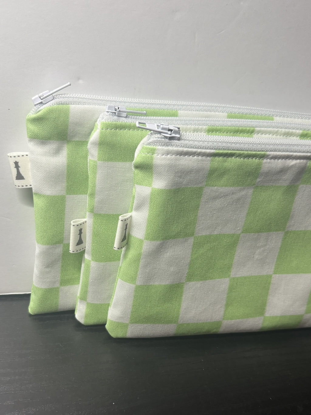 Green & White checkered carrying bag