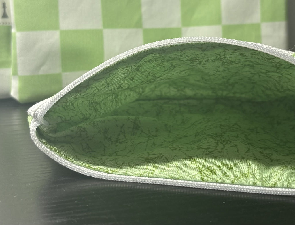 Green & White checkered carrying bag
