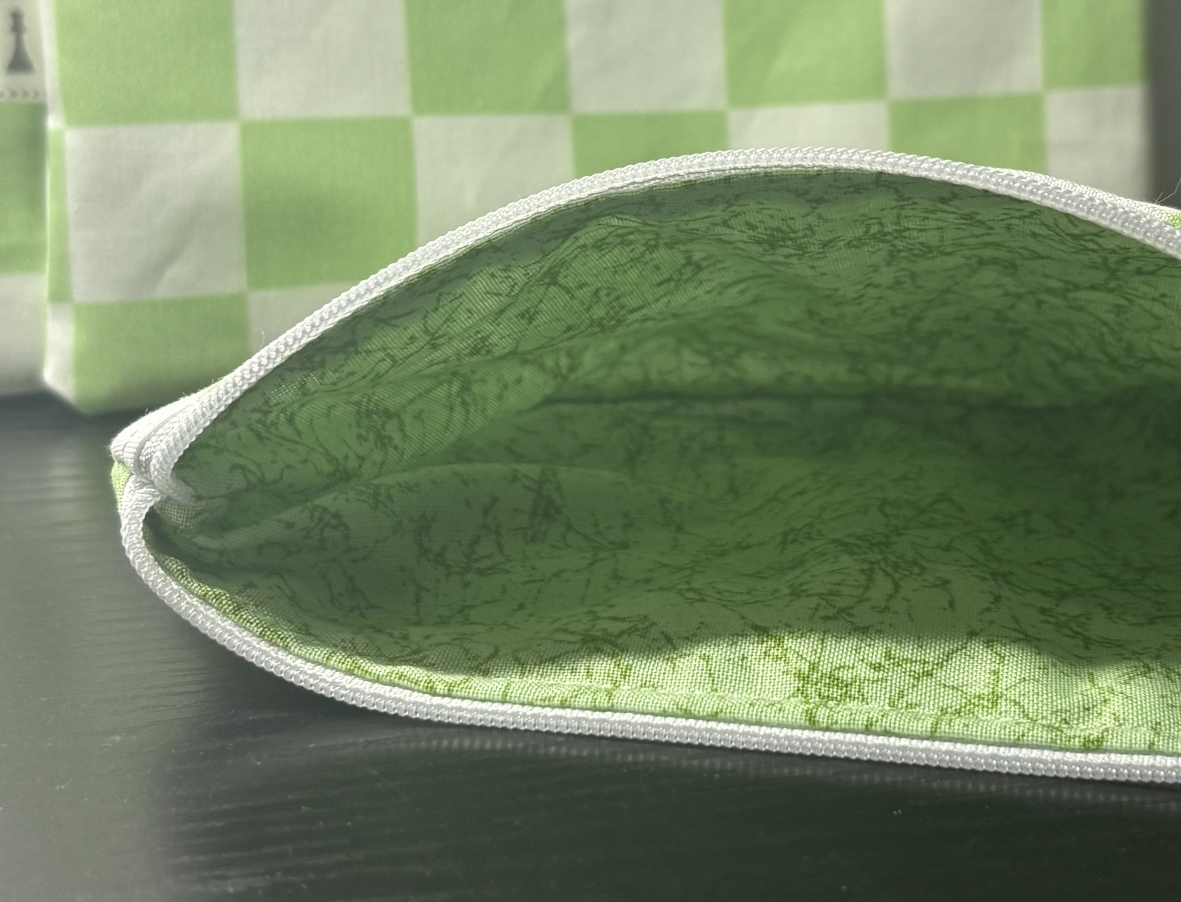 Green & White checkered carrying bag