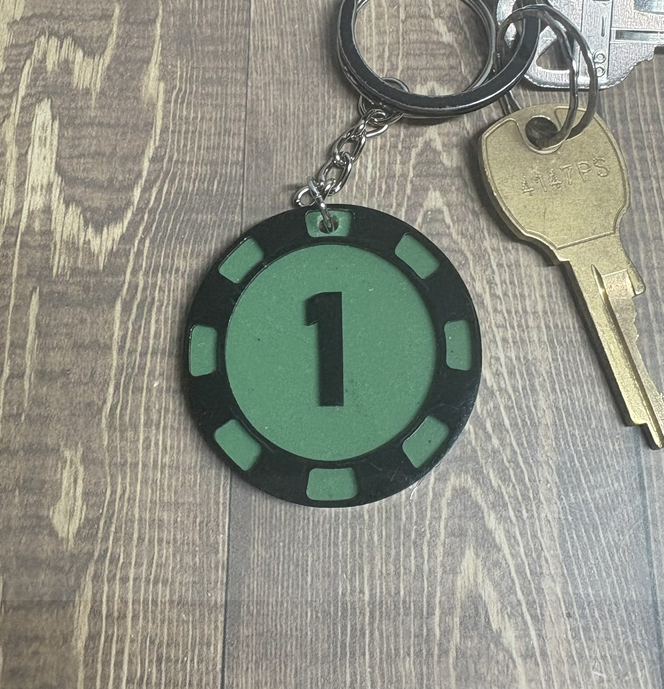 Poker chip keychain
