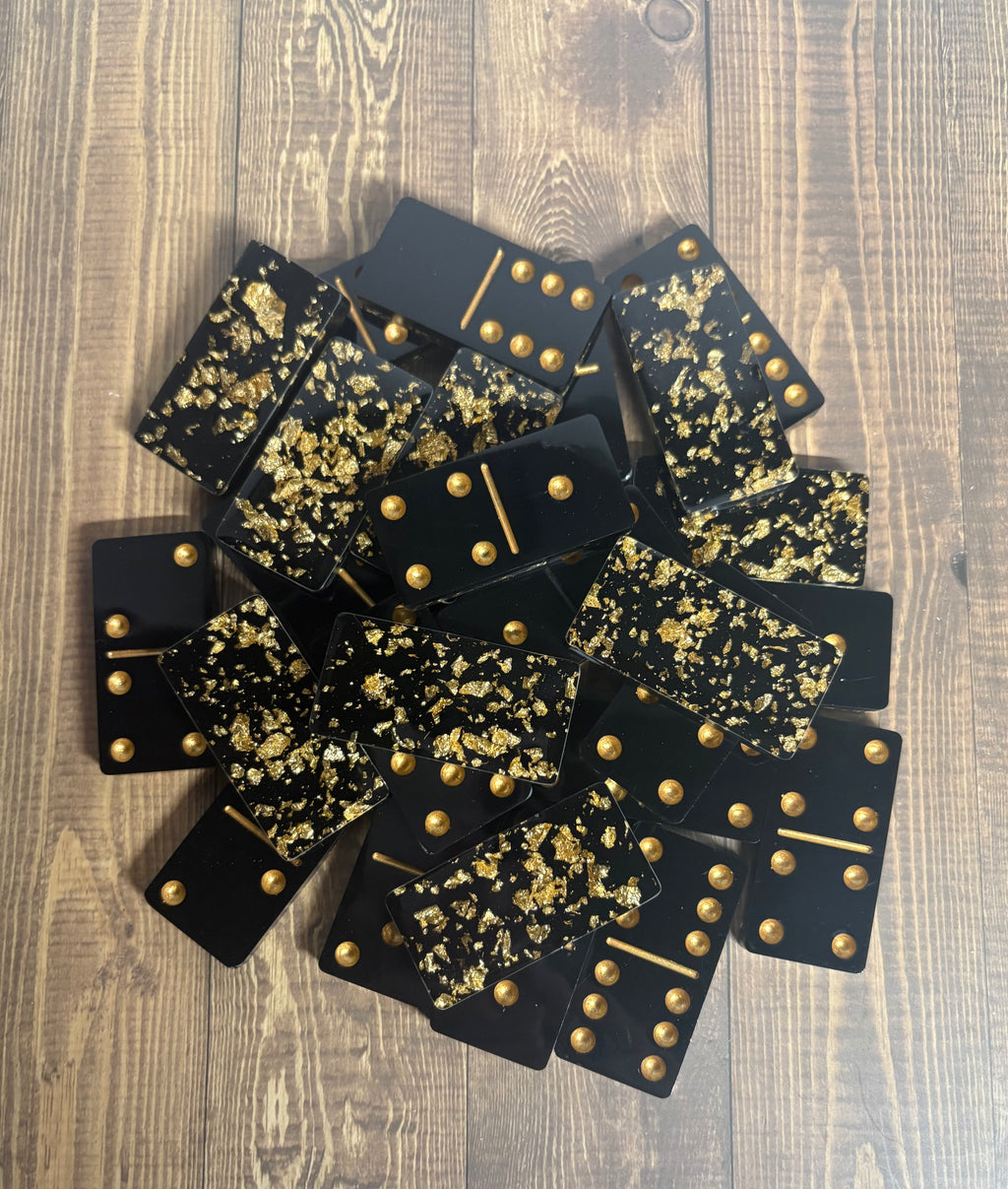 Pink, Gold, or Green handmade resin Dominoes.