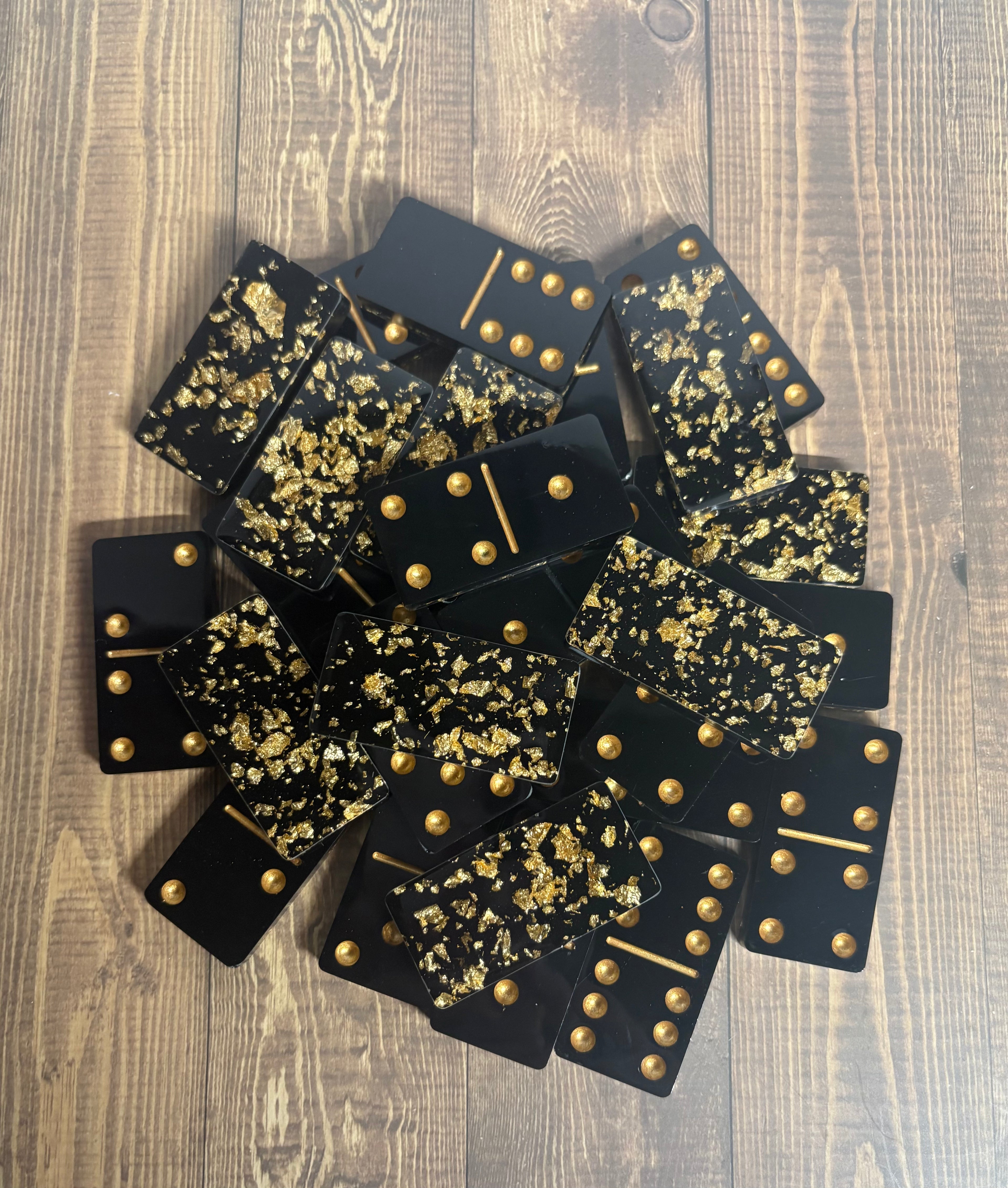 Pink, Gold, or Green handmade resin Dominoes.