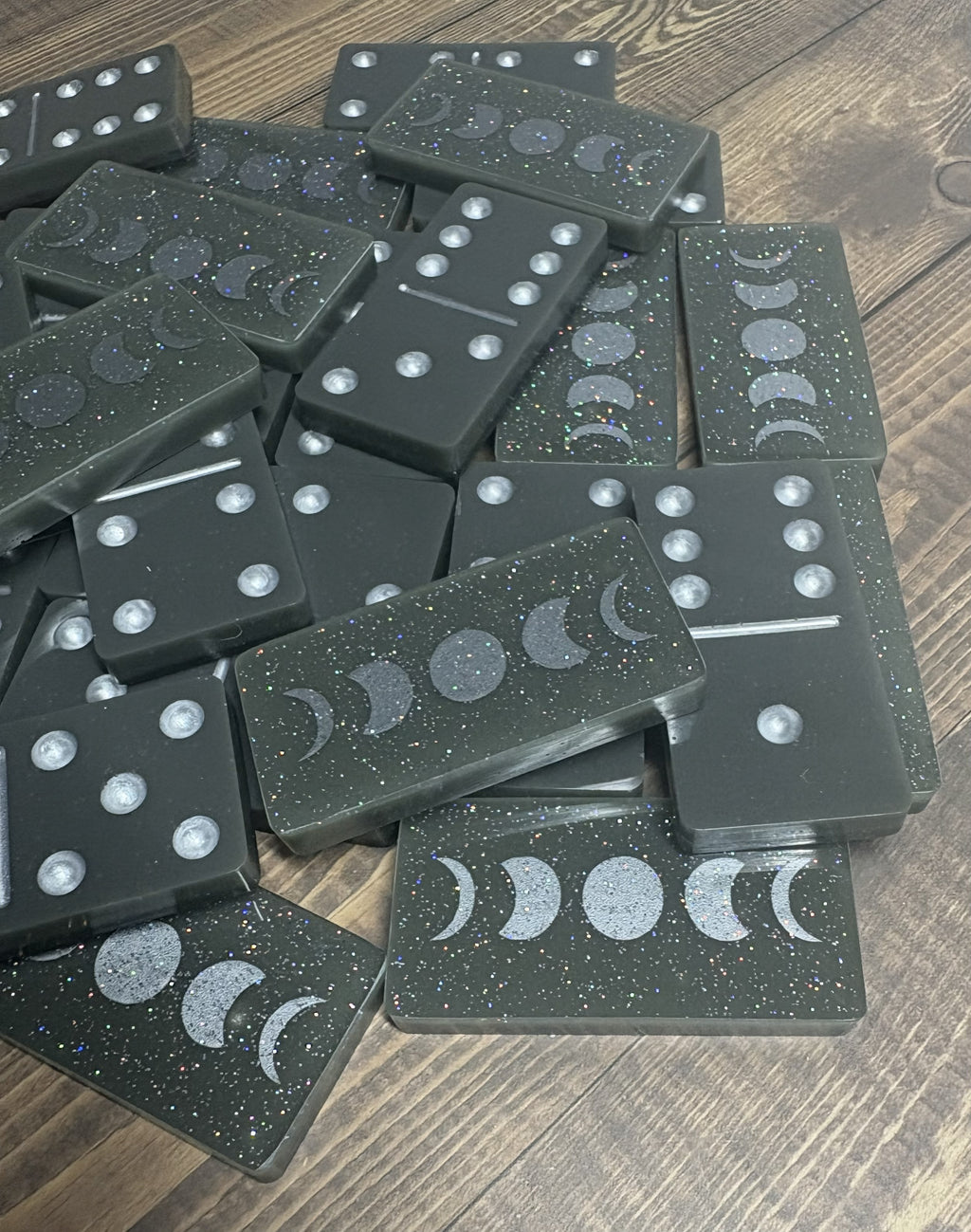 Gray & Silver Moon Phase Dominoes