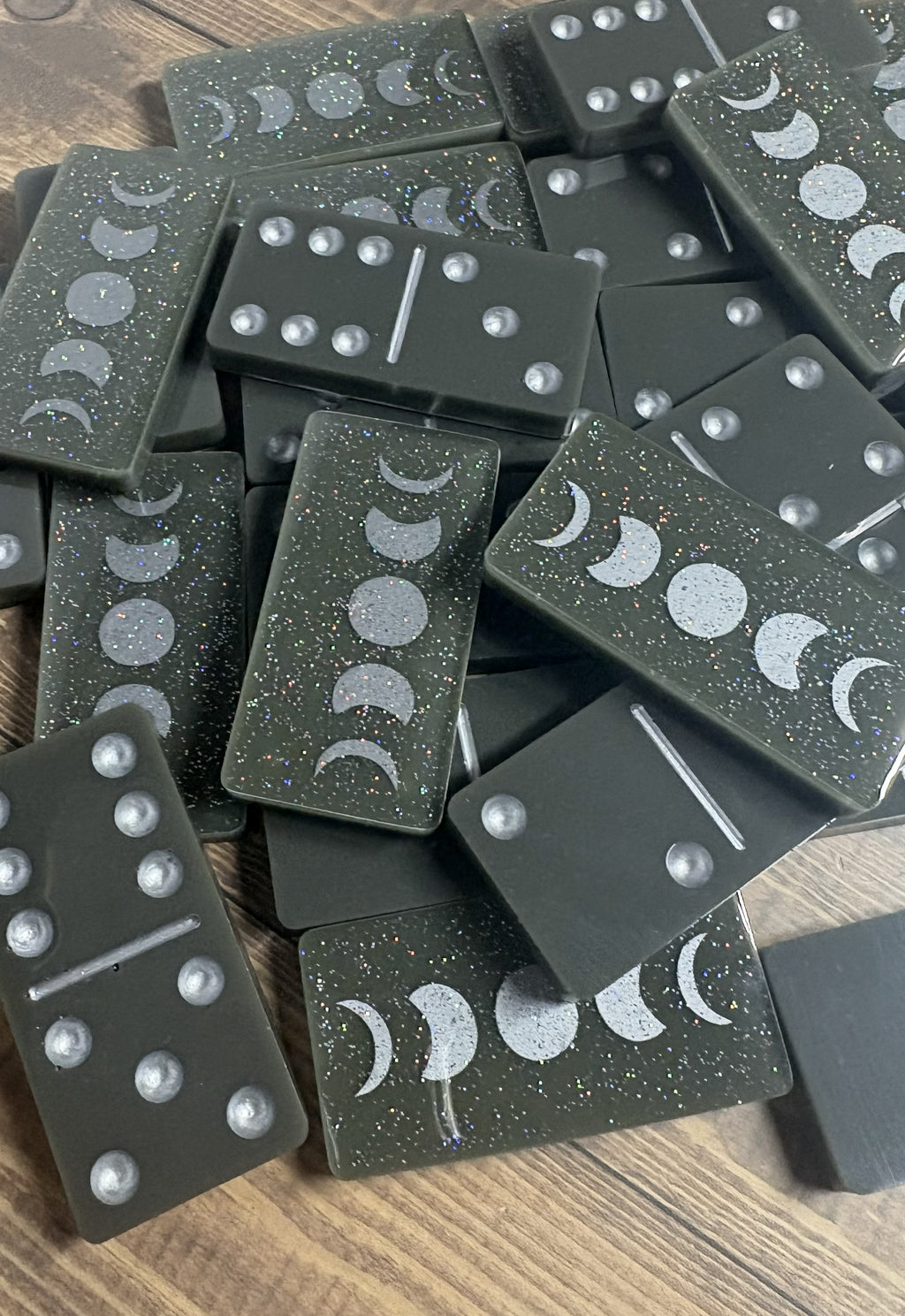 Gray & Silver Moon Phase Dominoes