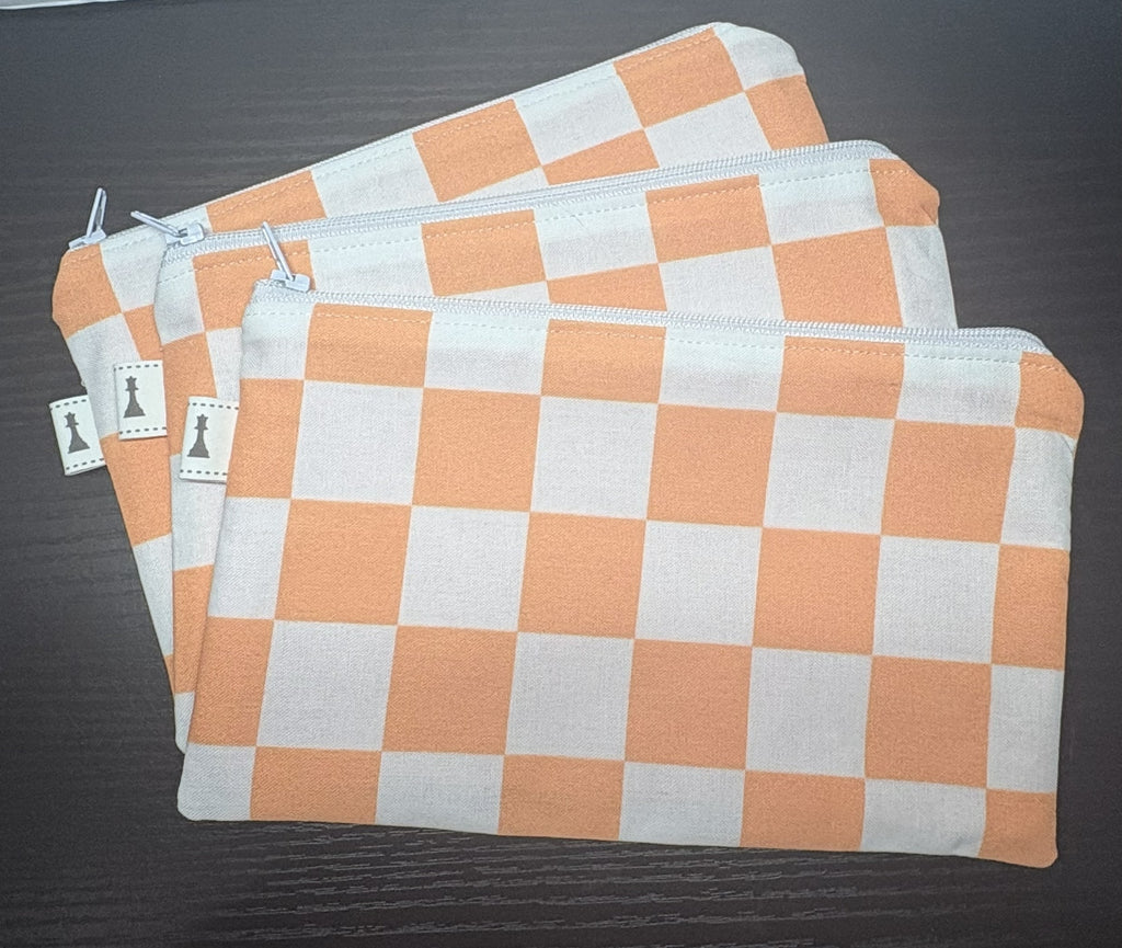 Orange & White checkered carrying bag