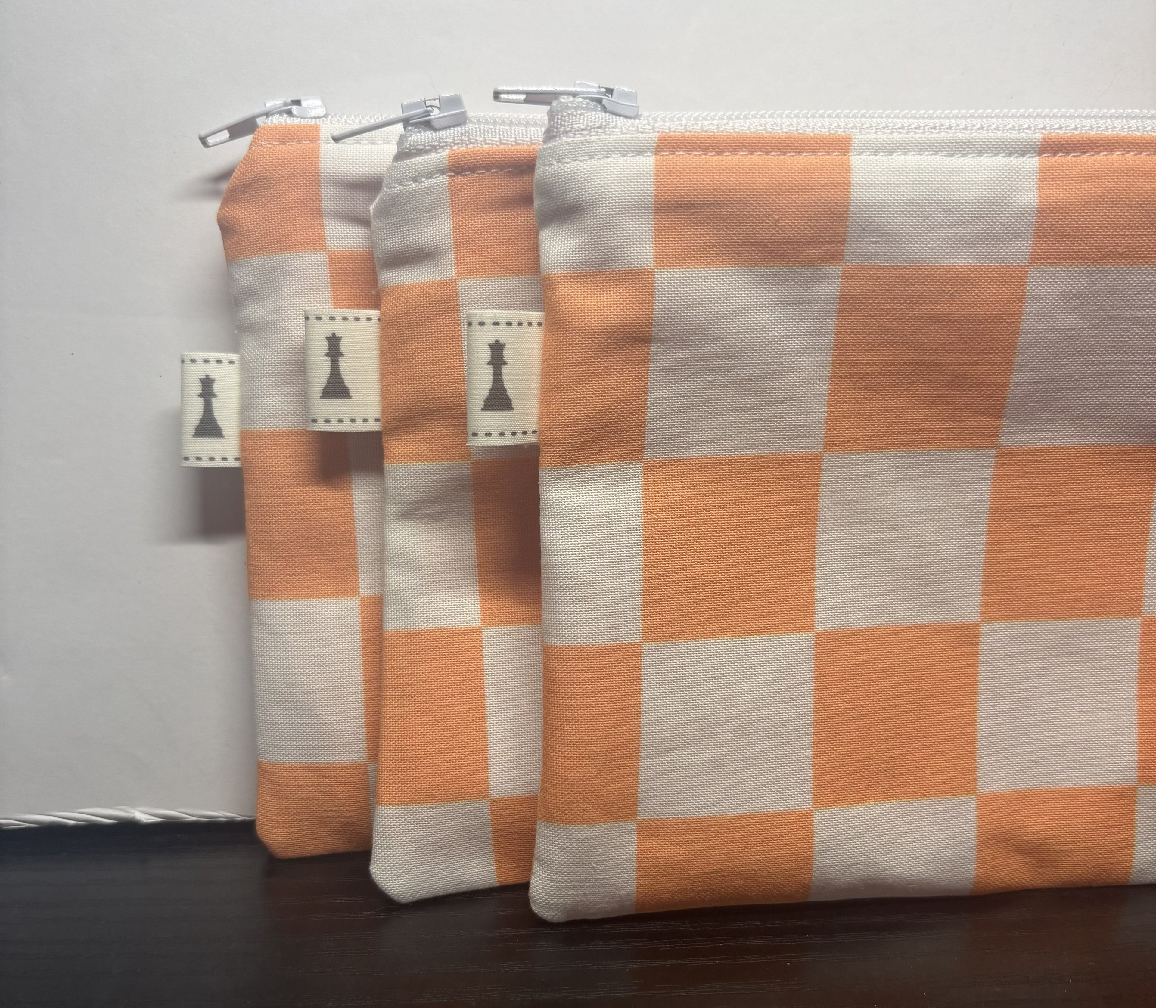 Orange & White checkered carrying bag