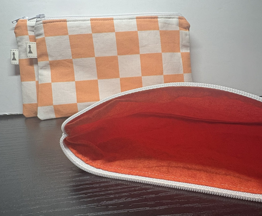 Orange & White checkered carrying bag