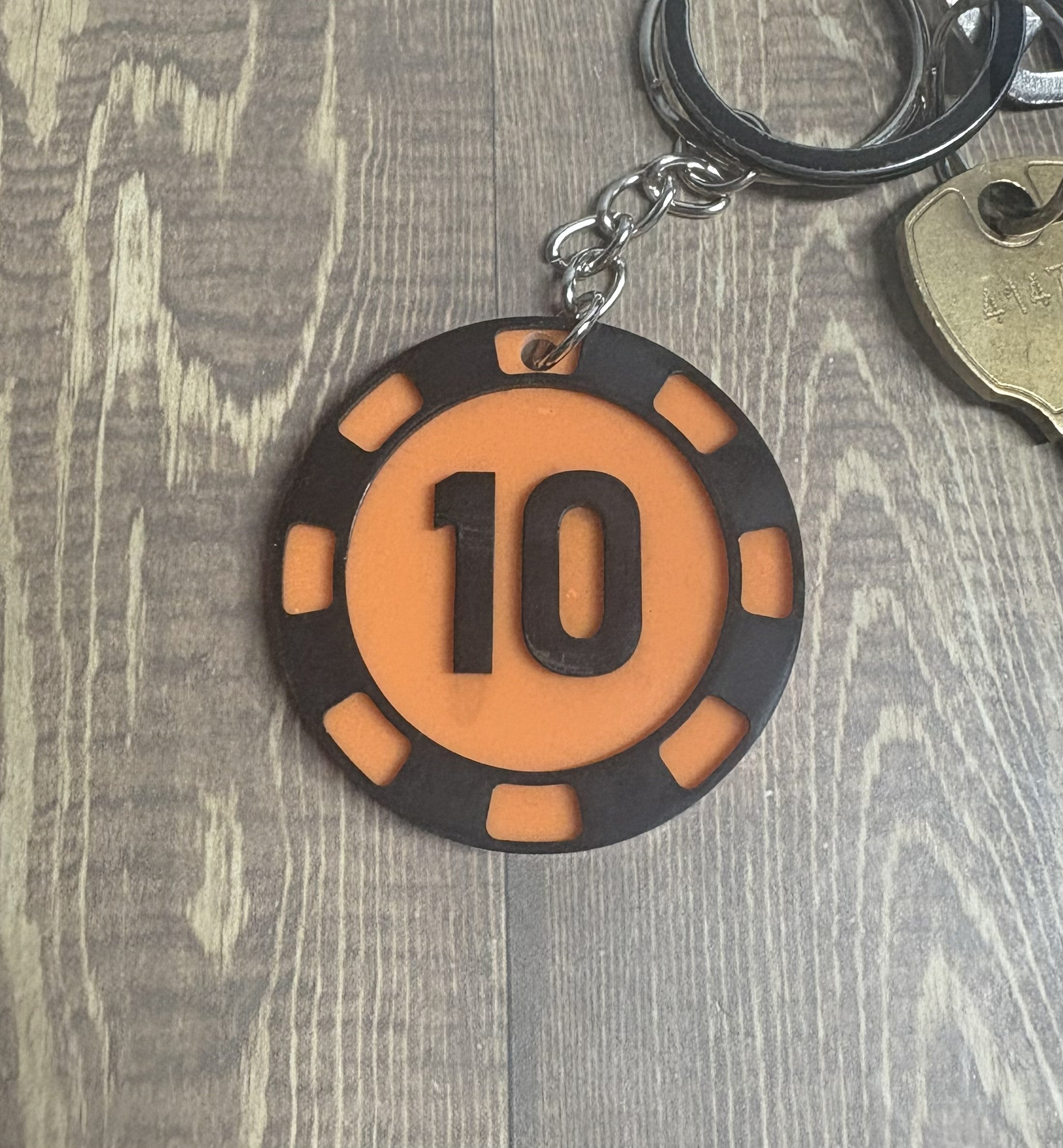 Poker chip keychain
