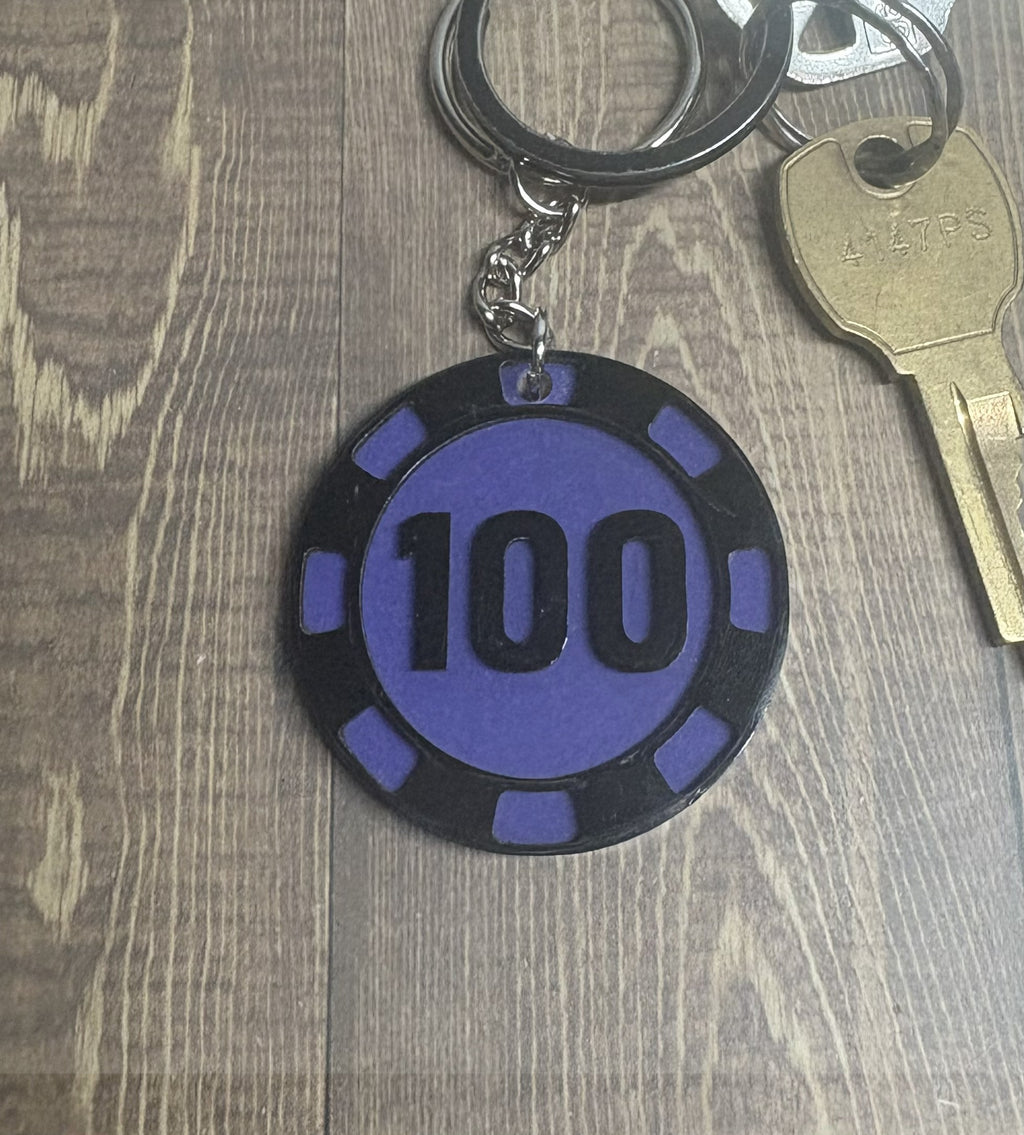 Poker chip keychain