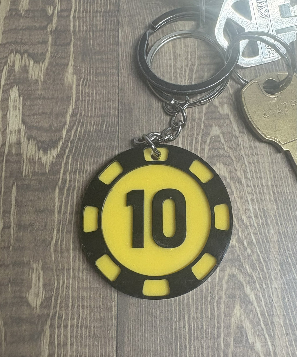 Poker chip keychain