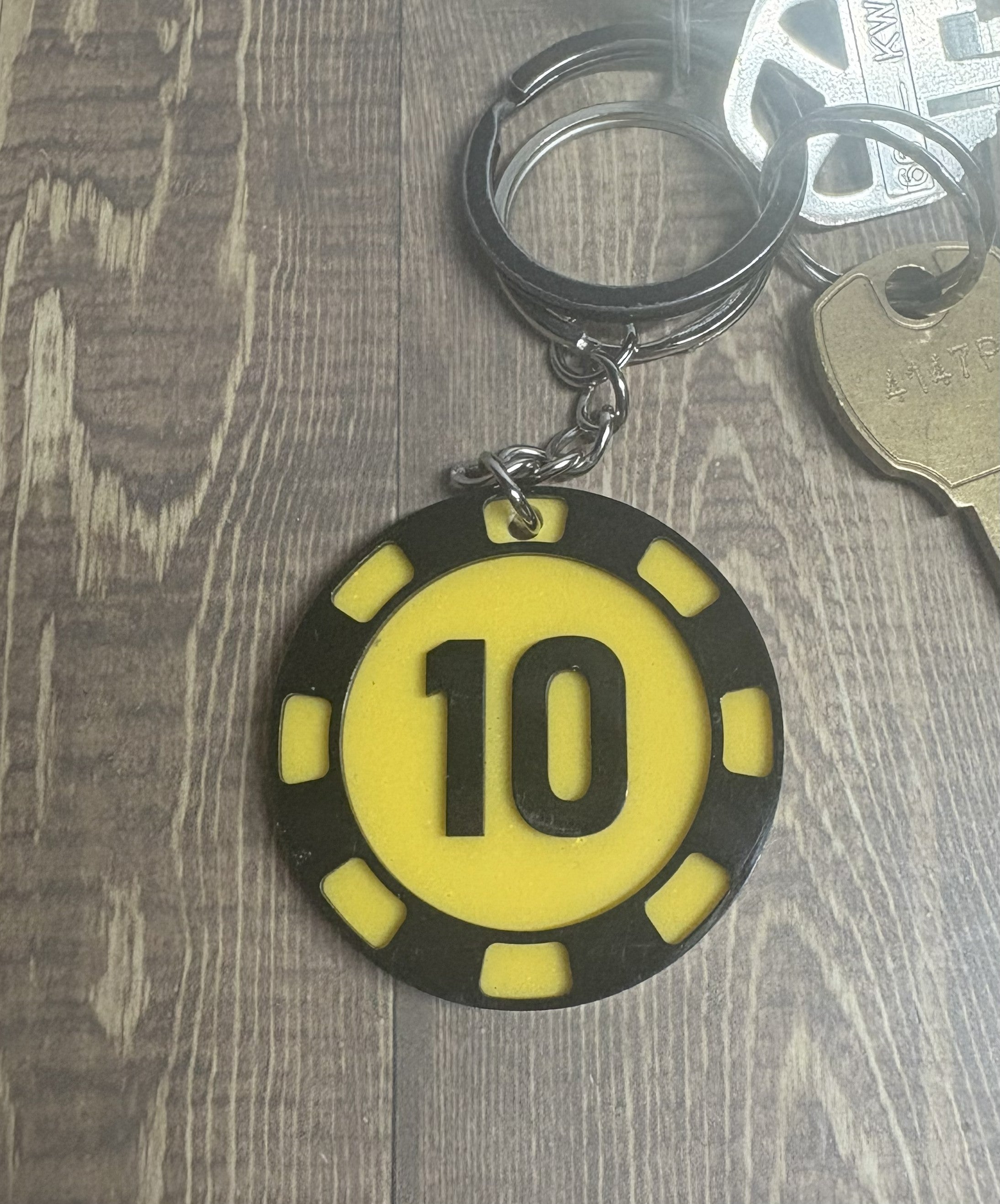 Poker chip keychain