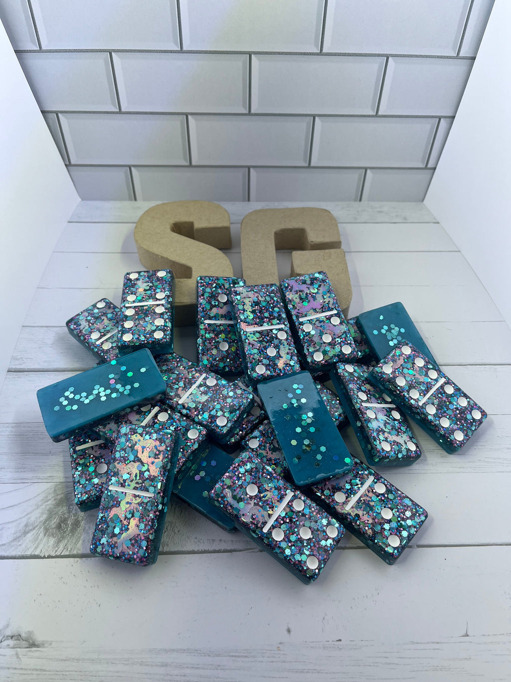 Unicorn Professional size handmade resin Dominoes