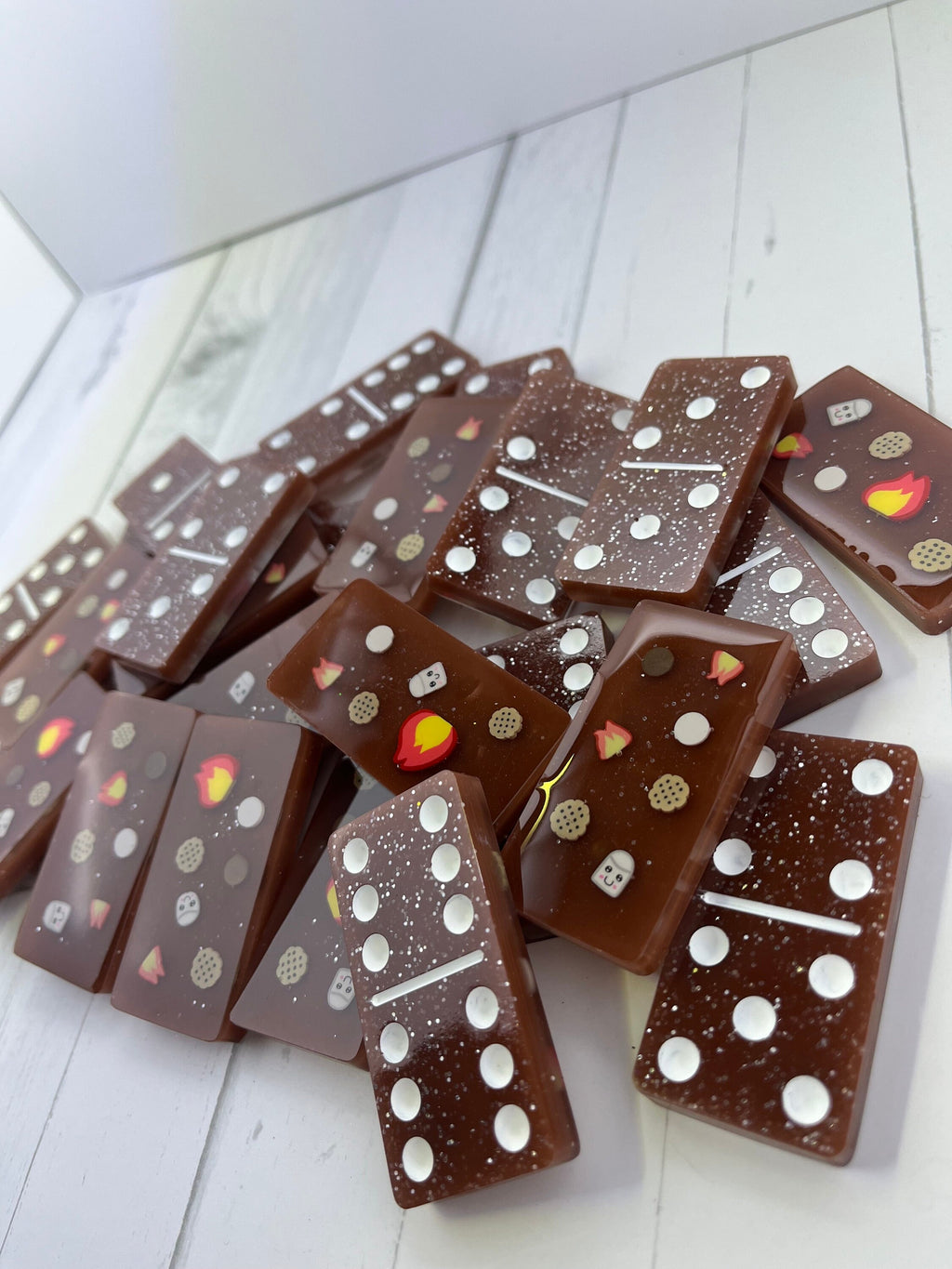 Smore's Camping handmade resin domino set