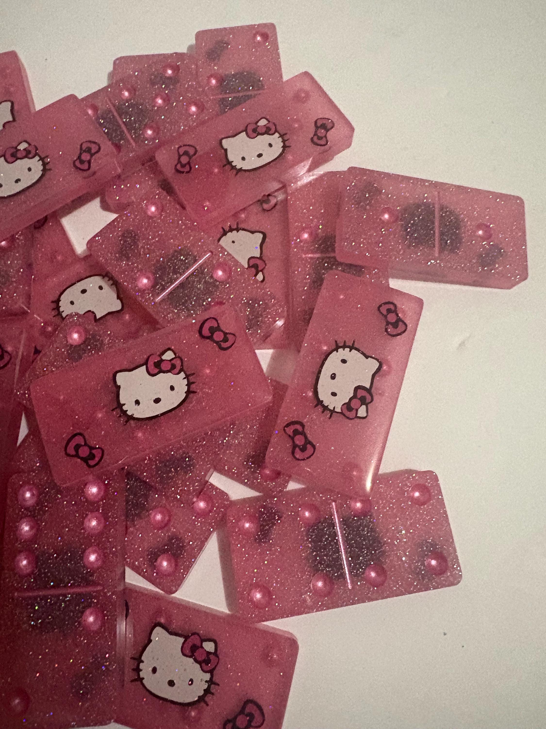 Pink Hello Kitty handmade Dominoes.