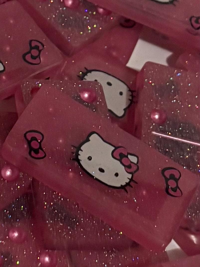 Pink Hello Kitty handmade Dominoes.