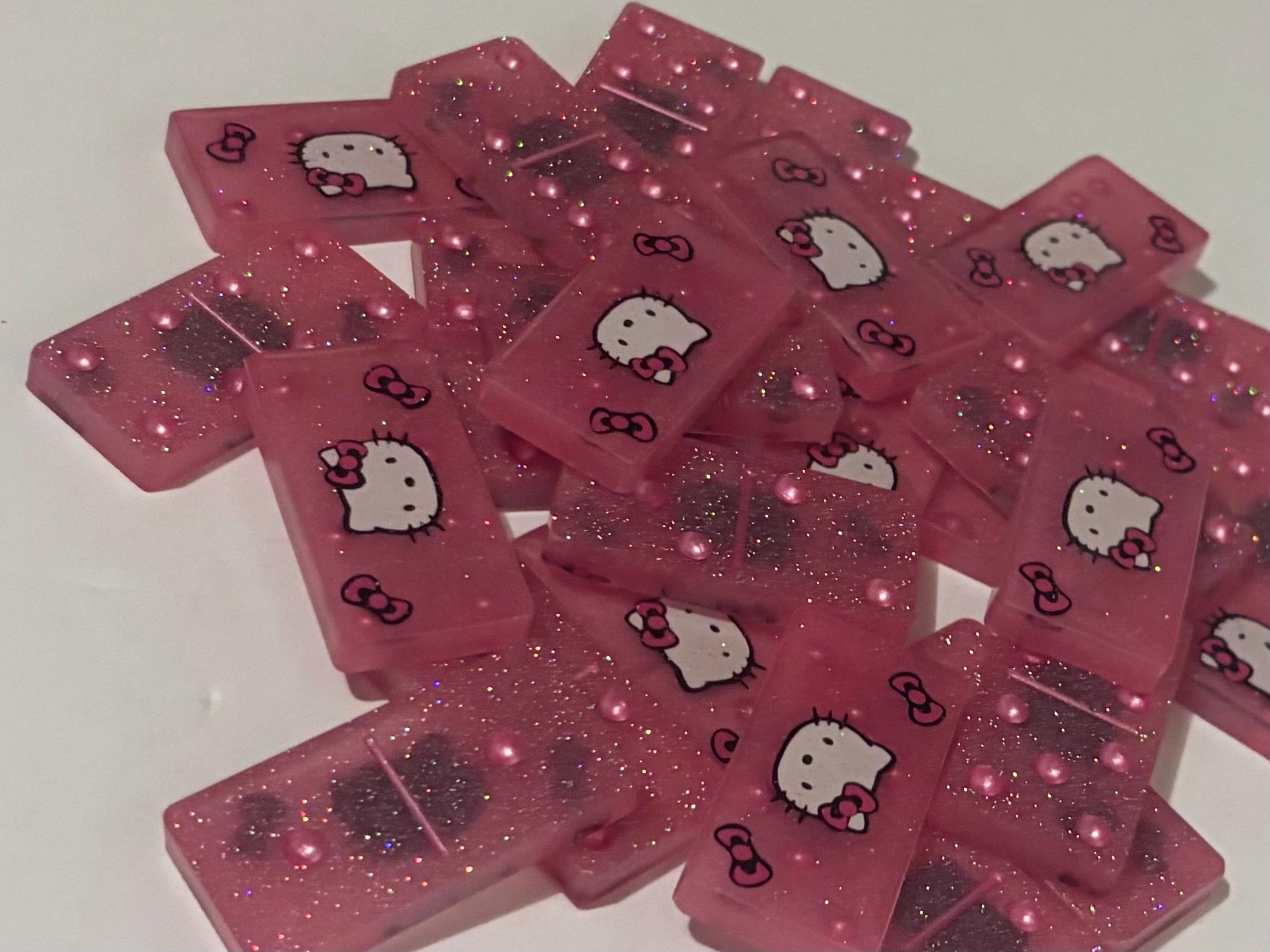 Pink Hello Kitty handmade Dominoes.