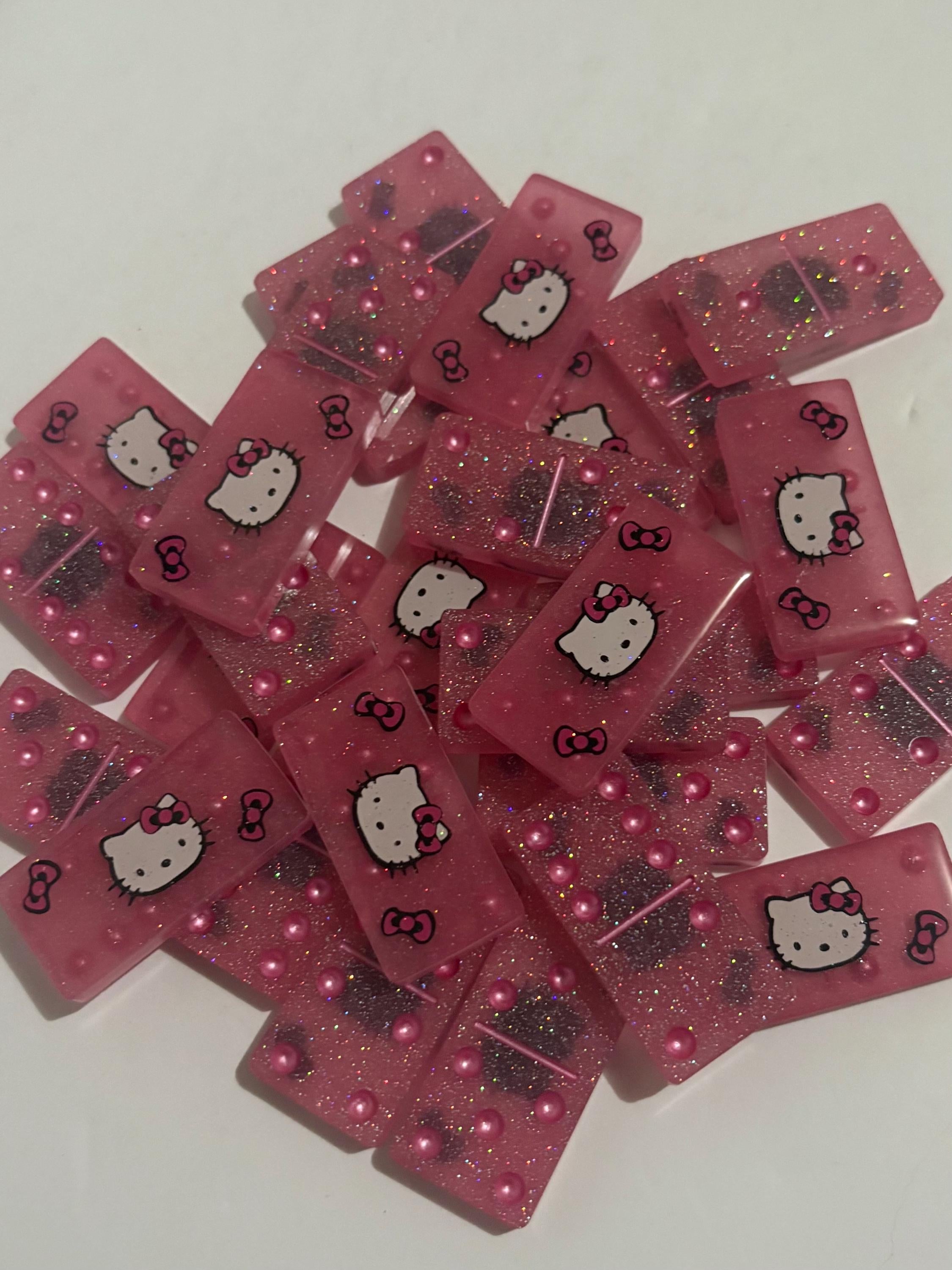 Pink Hello Kitty handmade Dominoes.