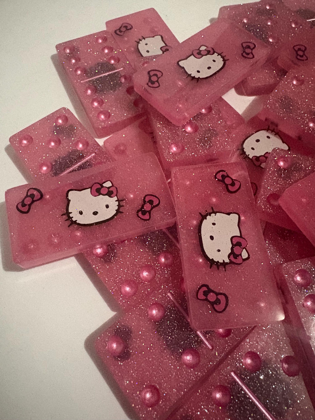 Pink Hello Kitty handmade Dominoes.