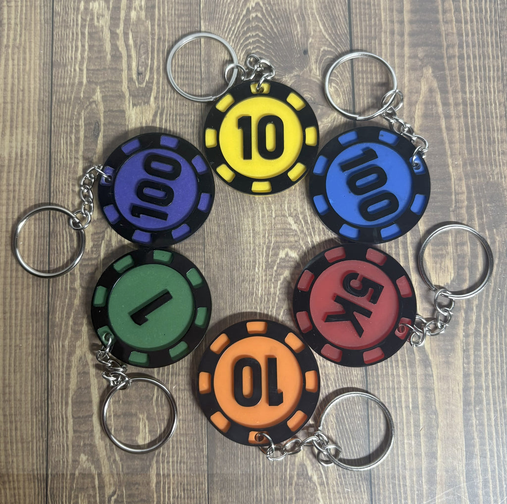 Poker chip keychain